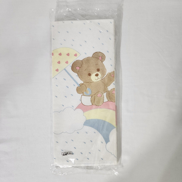 Vintage Paper Art Extra Large Table Cover Rainbow Teddy 54x102" Paper Tablecloth - Picture 2 of 4